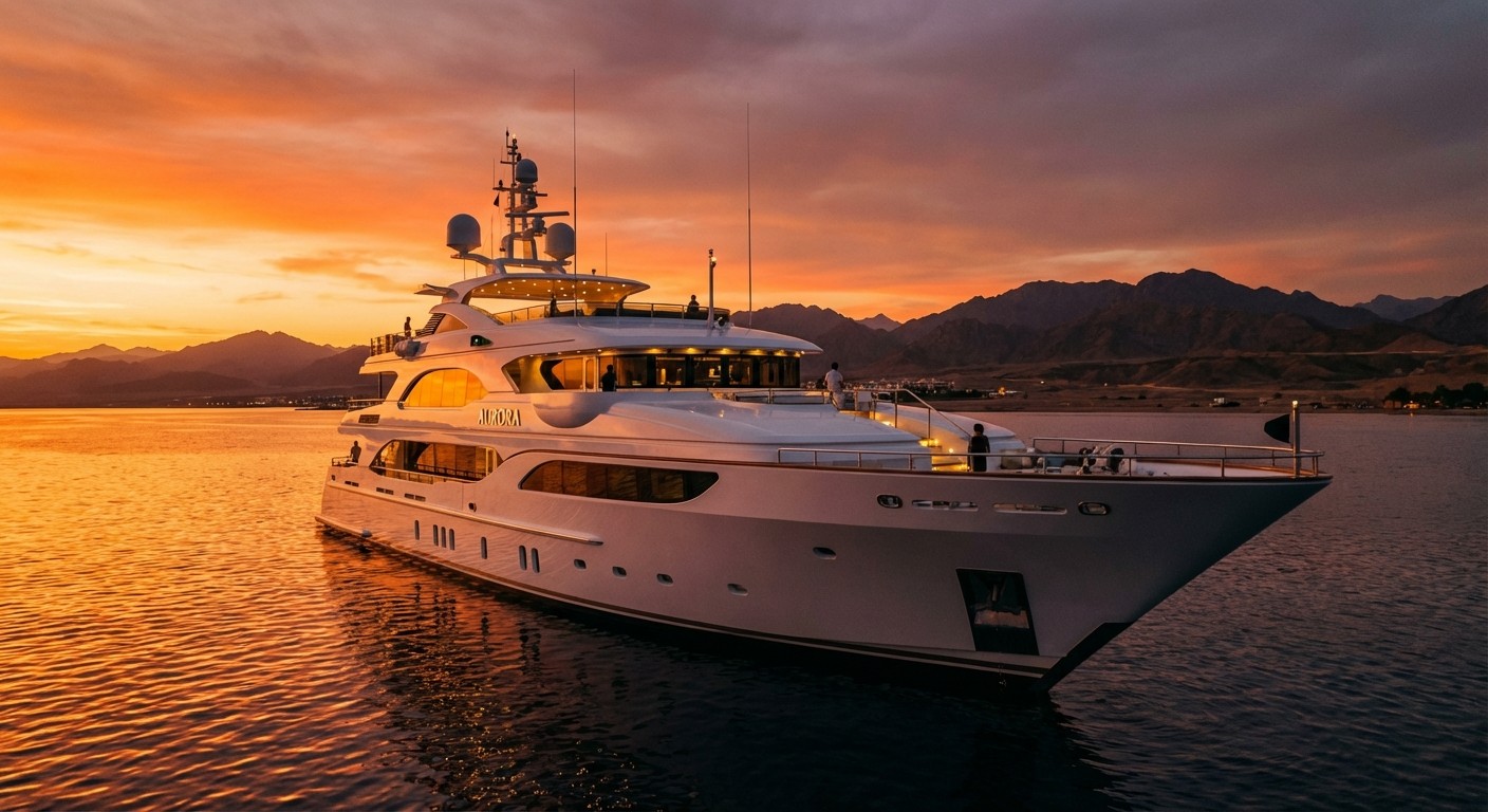 Яхта Regency при залез в Червено море