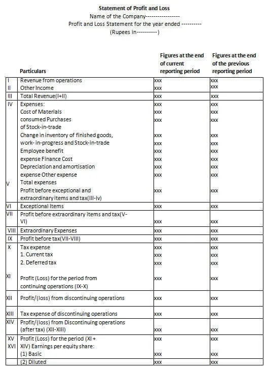 Income Statement Format