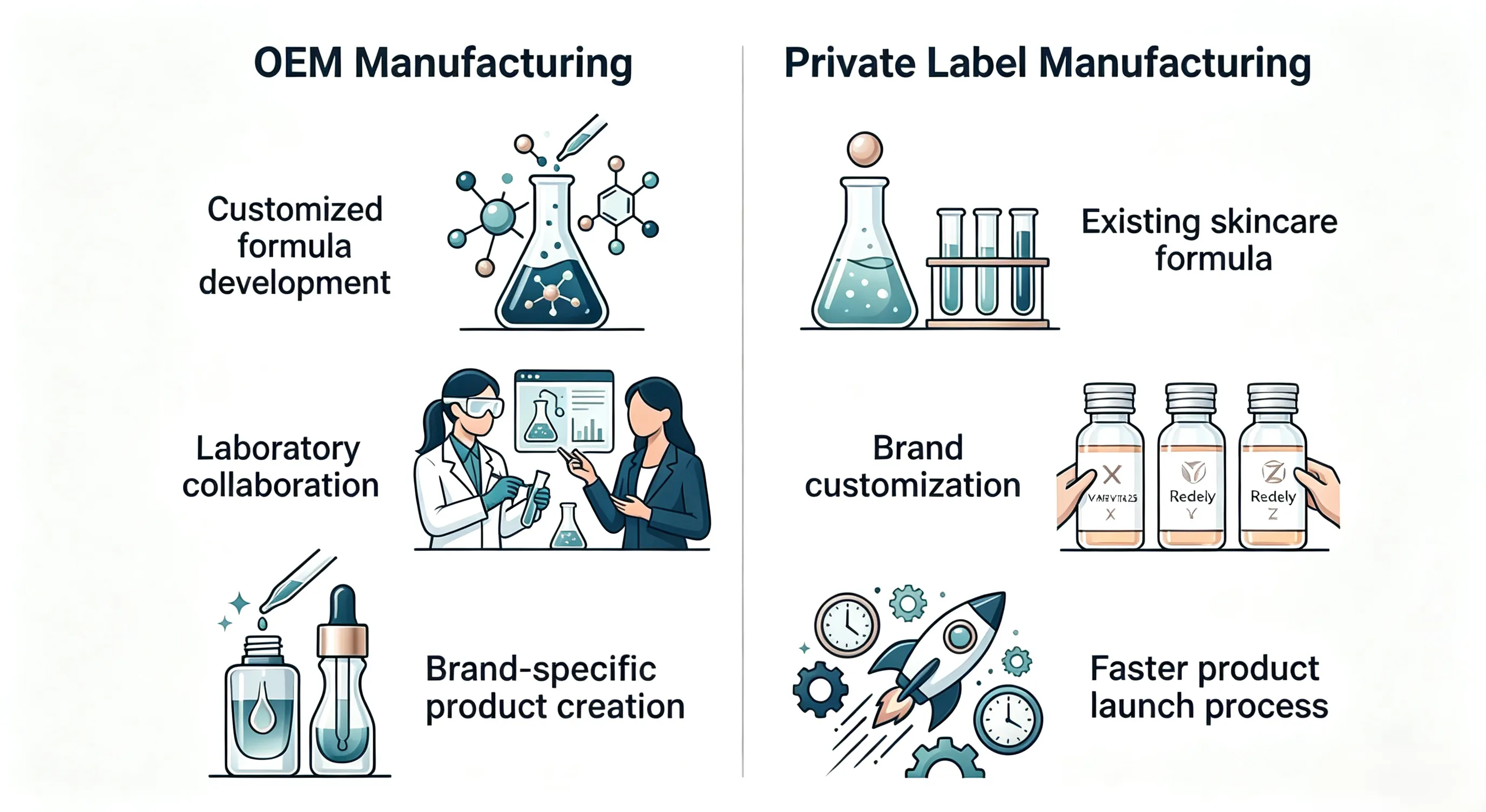 OEM and private label PDRN serum manufacturing model comparison