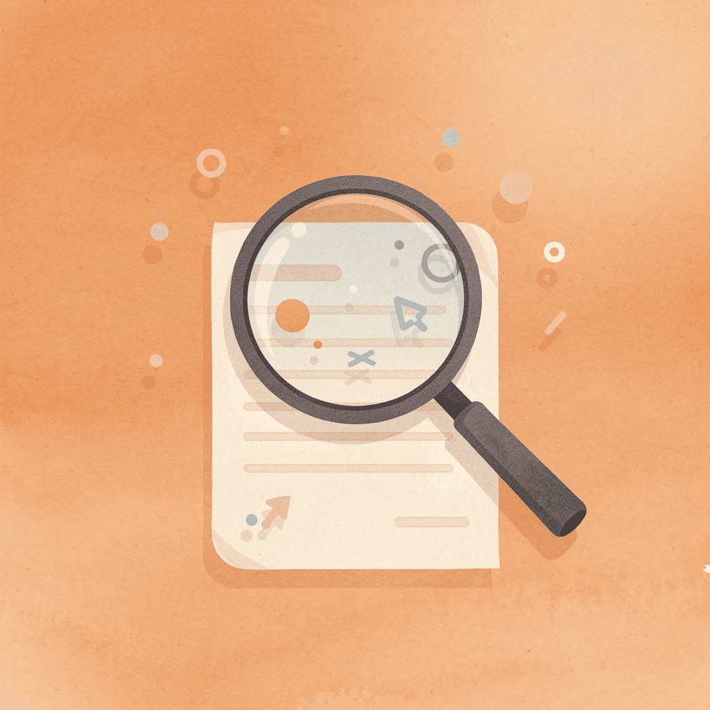 Magnifying glass examining SEO analytics and performance data
