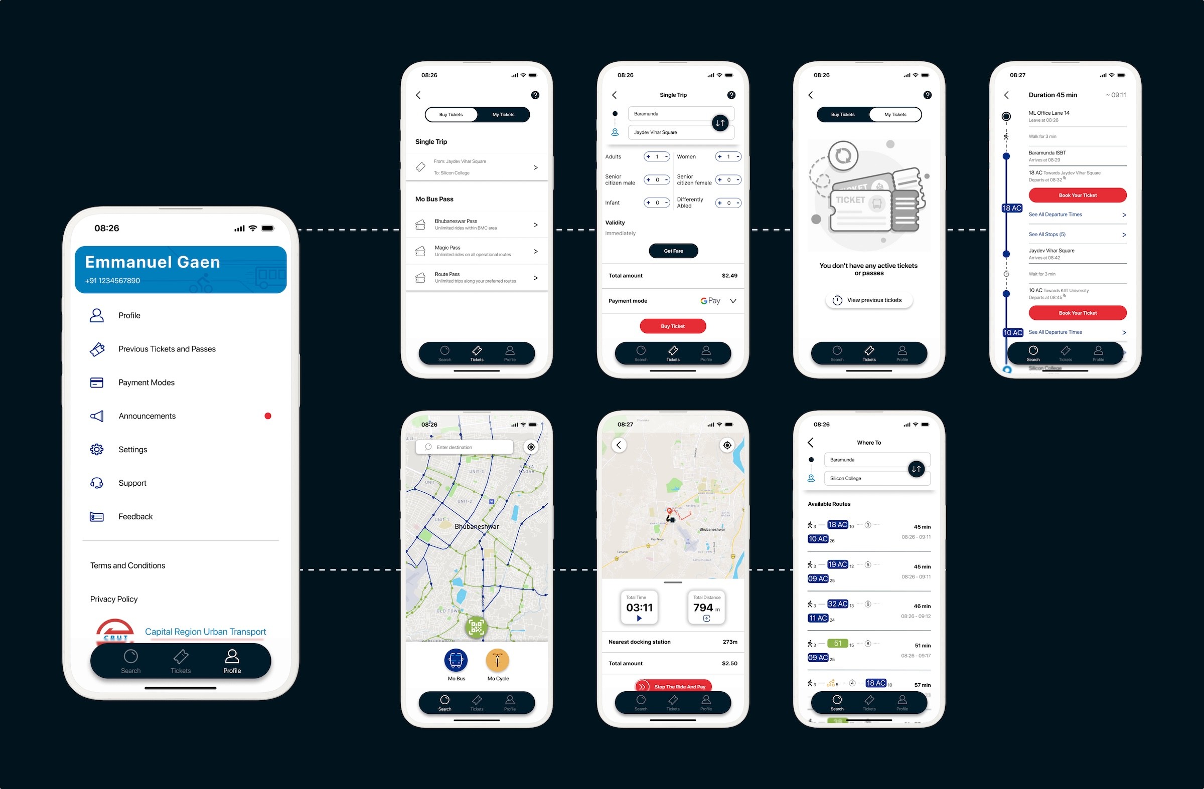 New updated designs of Mo Bus app