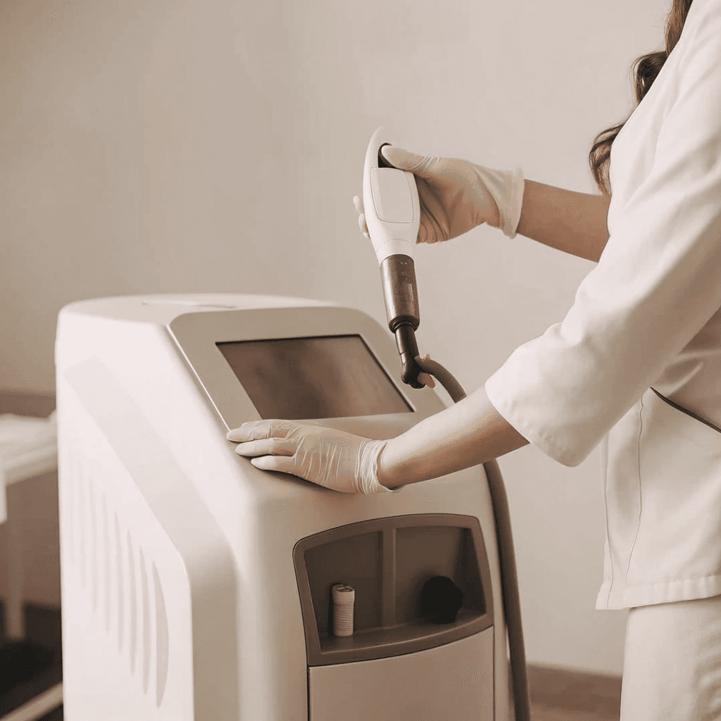 lady checking her phone and smiling