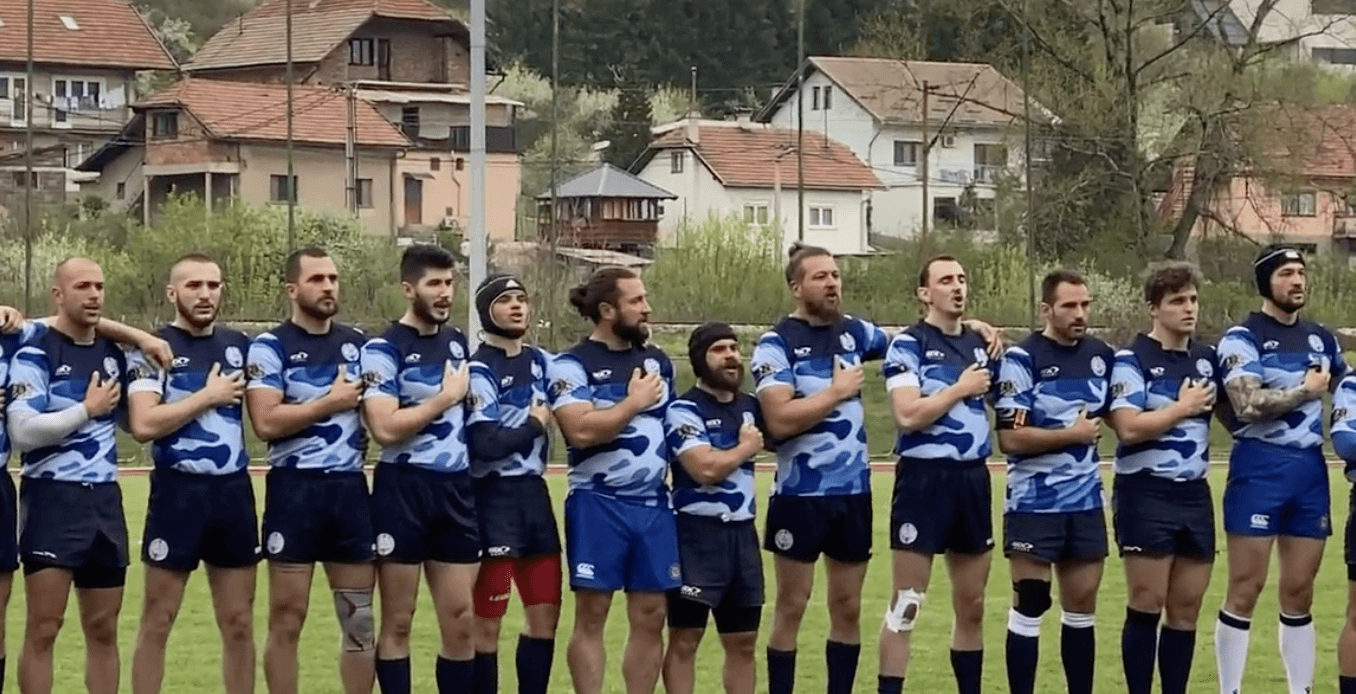 montenegro rugby squad singing national anthem