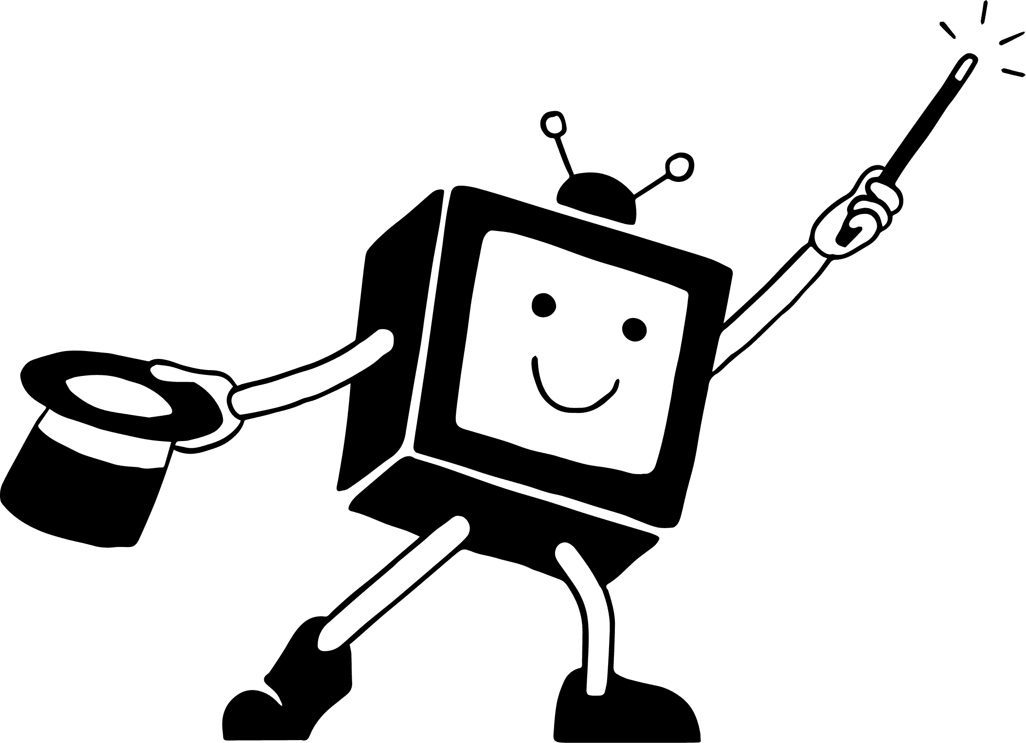 Brandlive cartoon mascot Telly — a smiling TV-headed robot character