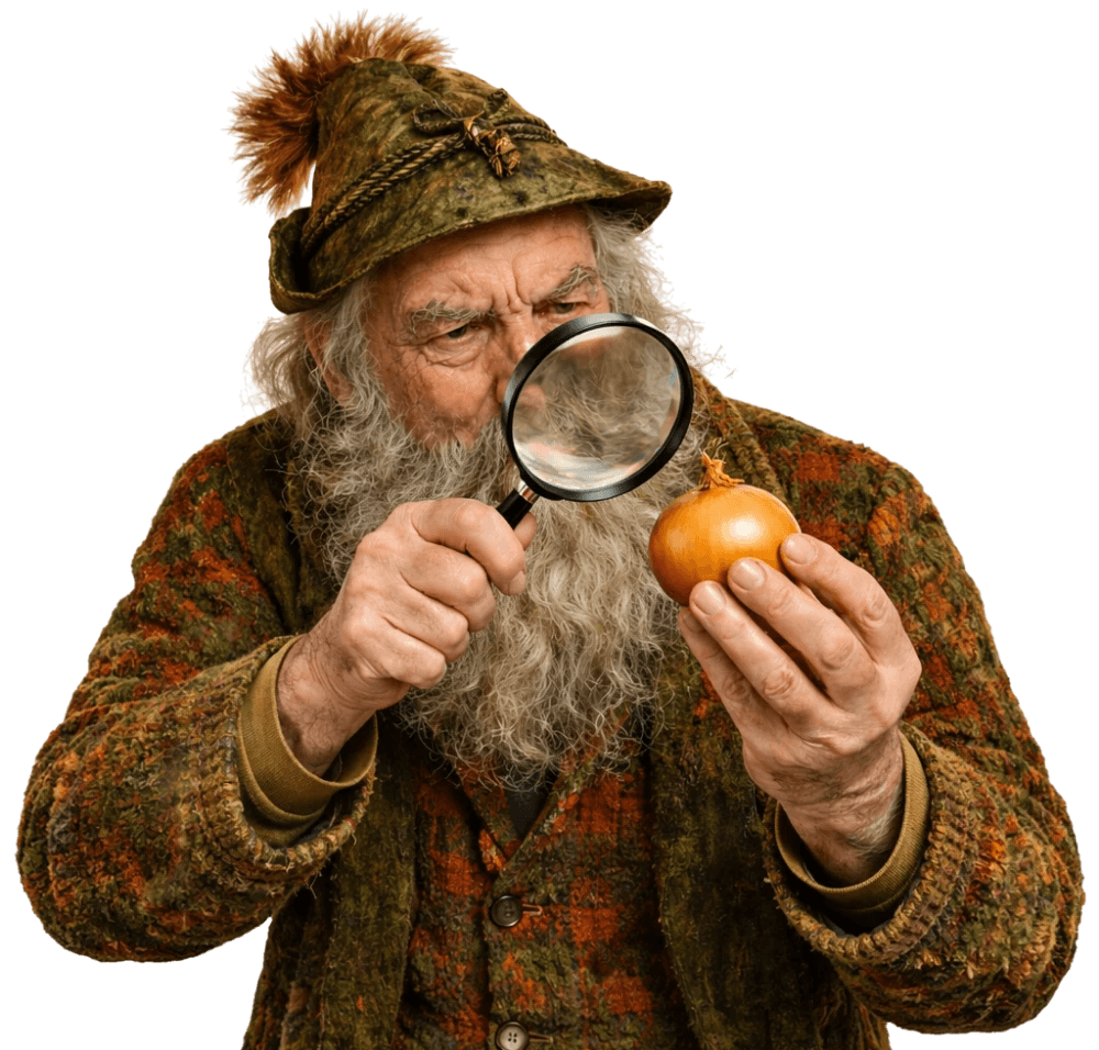 Jean-Guile examine un oignon - La Jeance Team Building