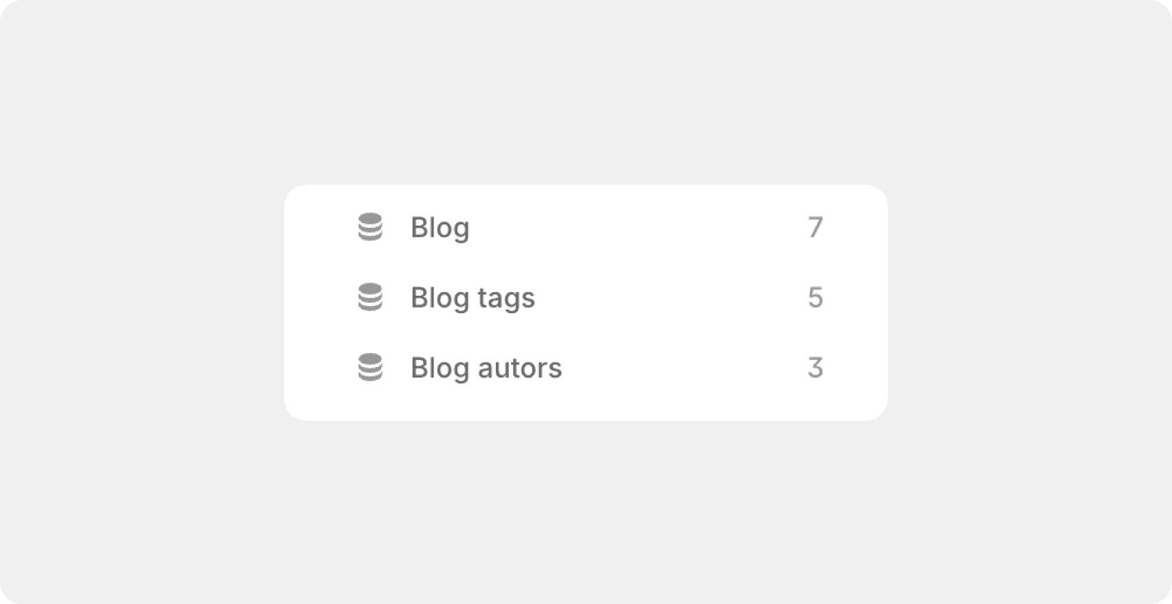 CMS collections overview showing Blog, tags, authors