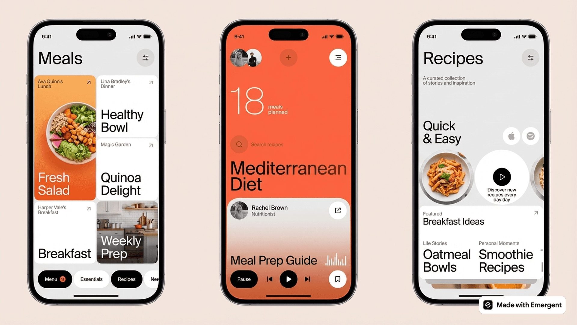 Meal Calendar App Made with Emergent