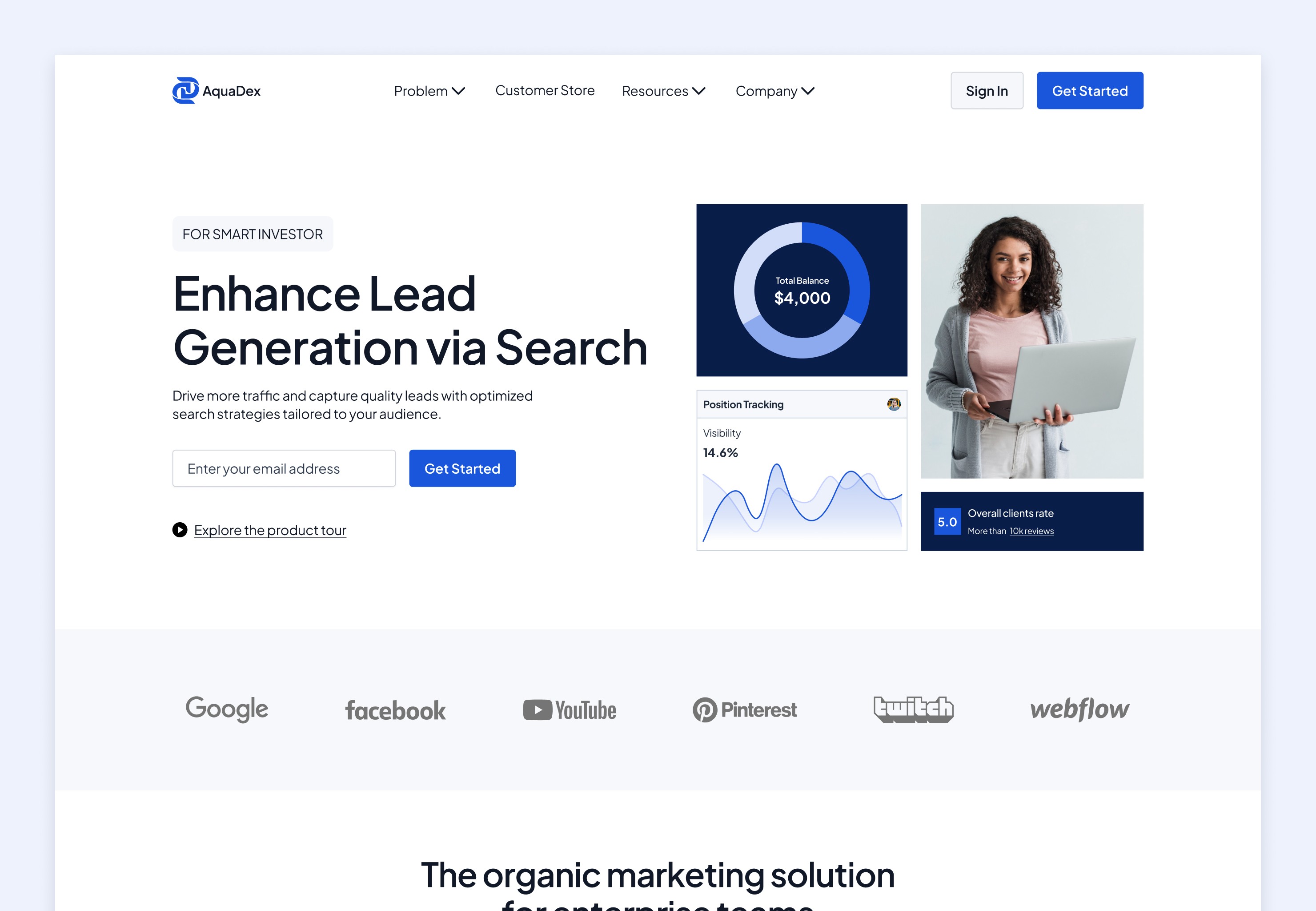 Aqua Dex - Intelligent Lead Generation Enhancer Framer Template