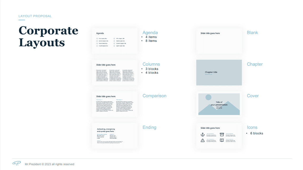 Mr.Prezident | PowerPoint Template Expert | layout selection