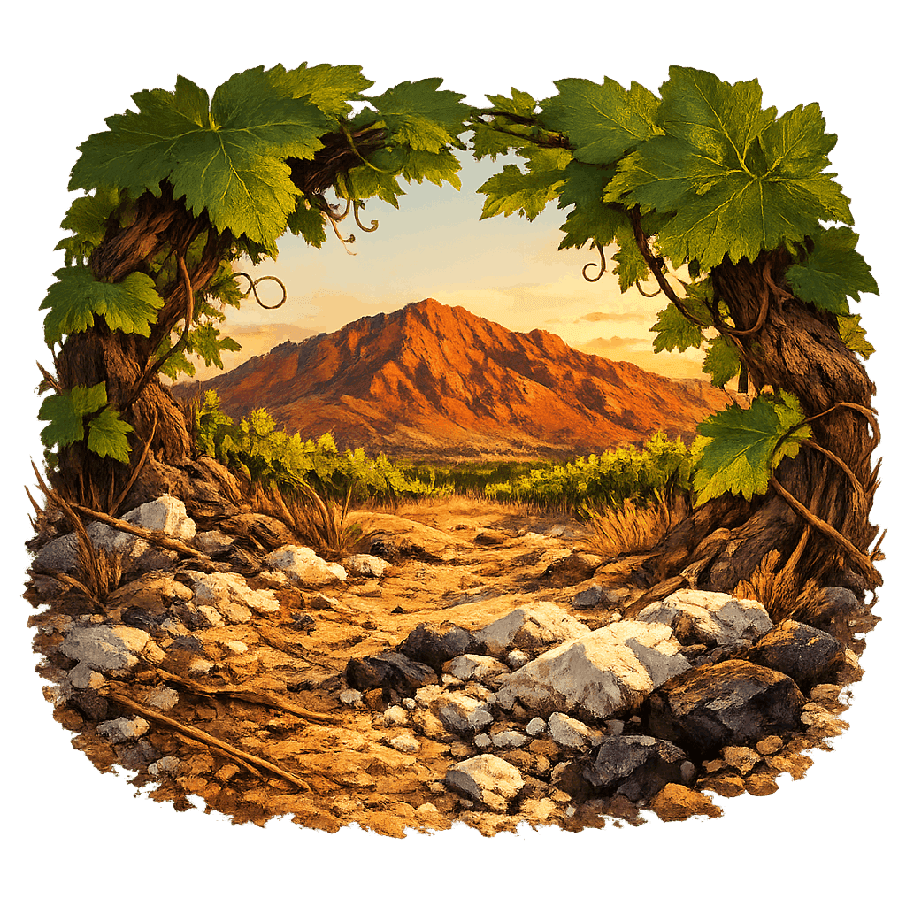 Detailed graphic of the Red Mountain wine region.