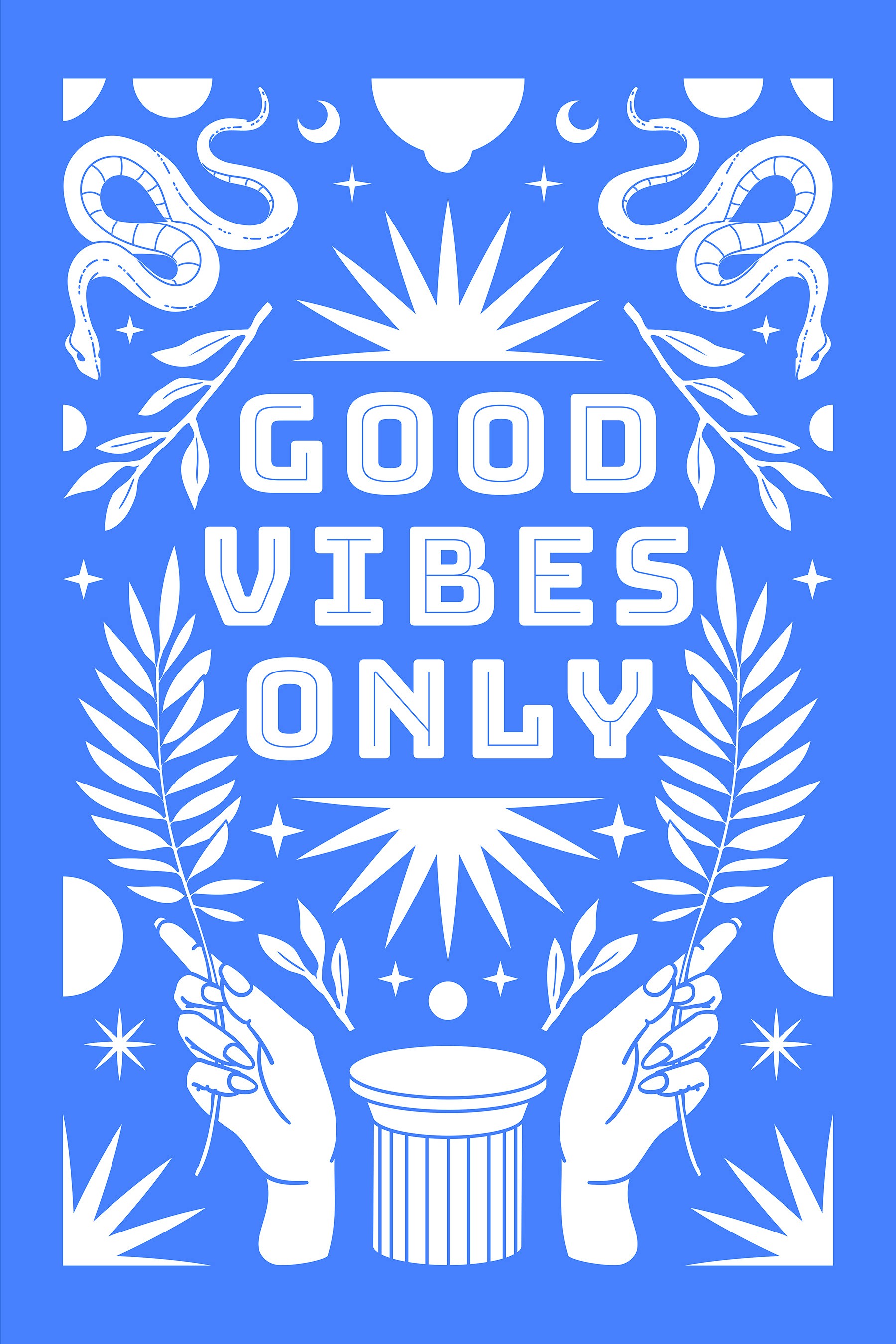 Folk Fable AI good vibes only print