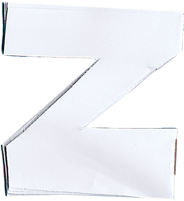 De Z van knutsel zine van papier
