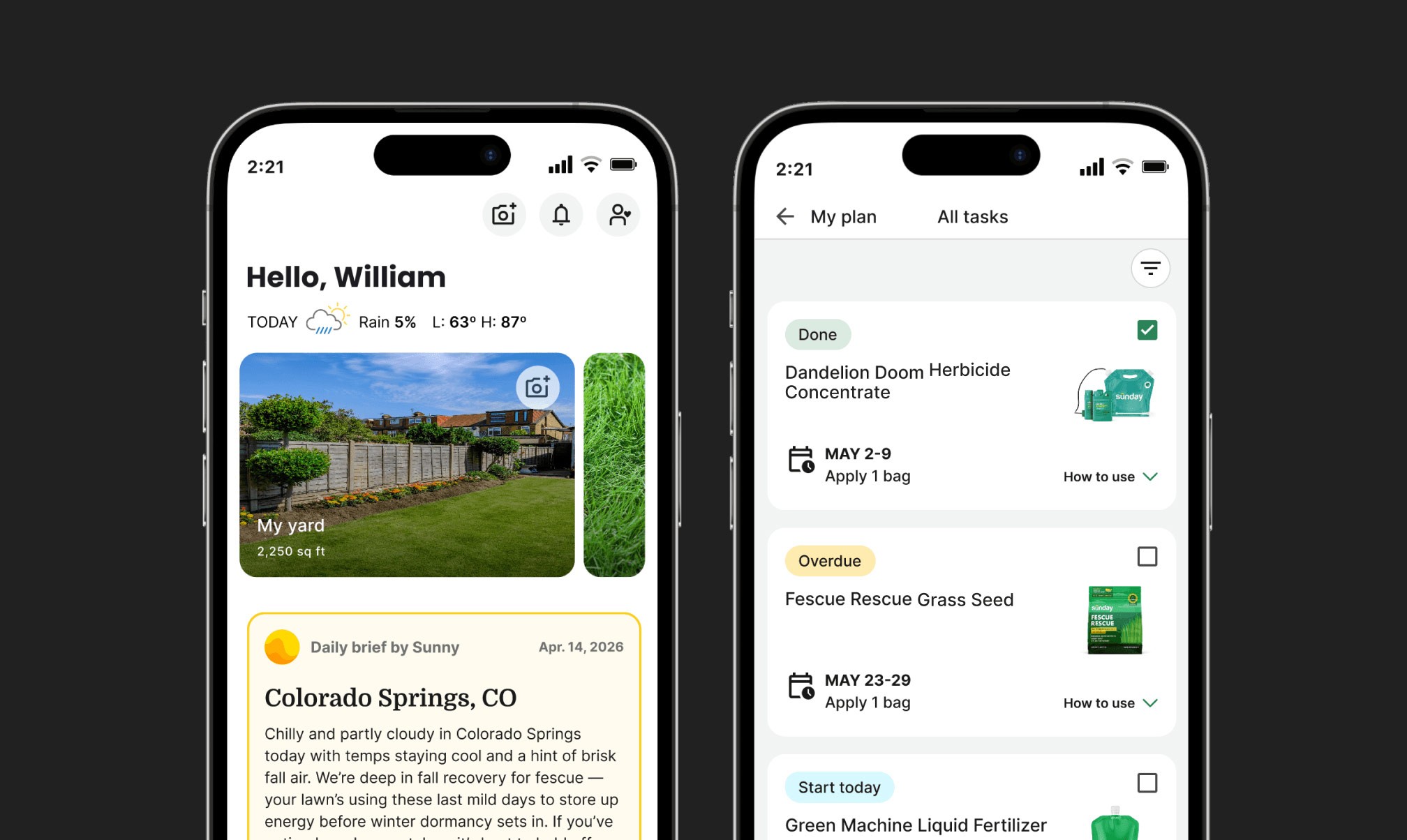 App Home and Checklist screens