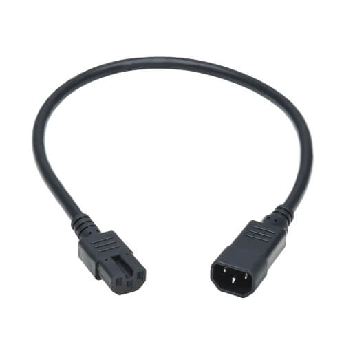 Cable de alimentación negro C14 a C15 de 61 cm para servidores y equipos de red