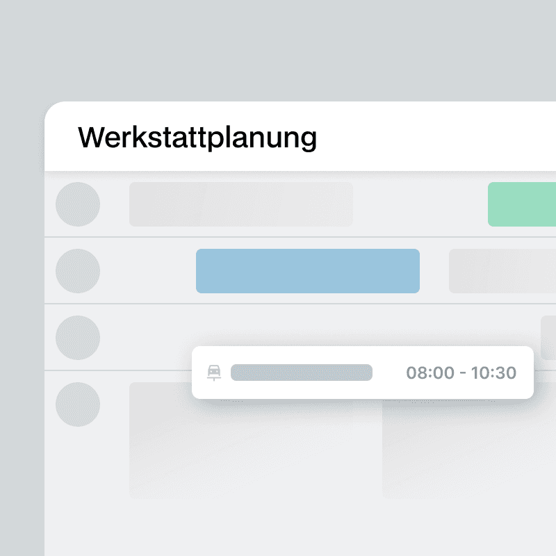 Eine Illustration eines Werksatttplaners mit einem neuen Termineintrag