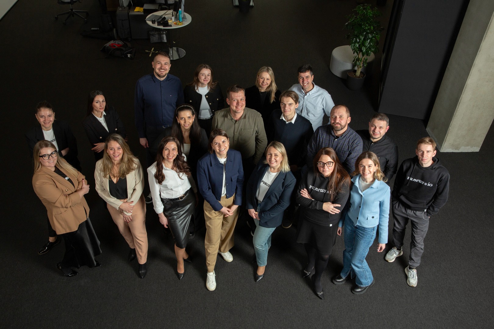 A team photo in the office