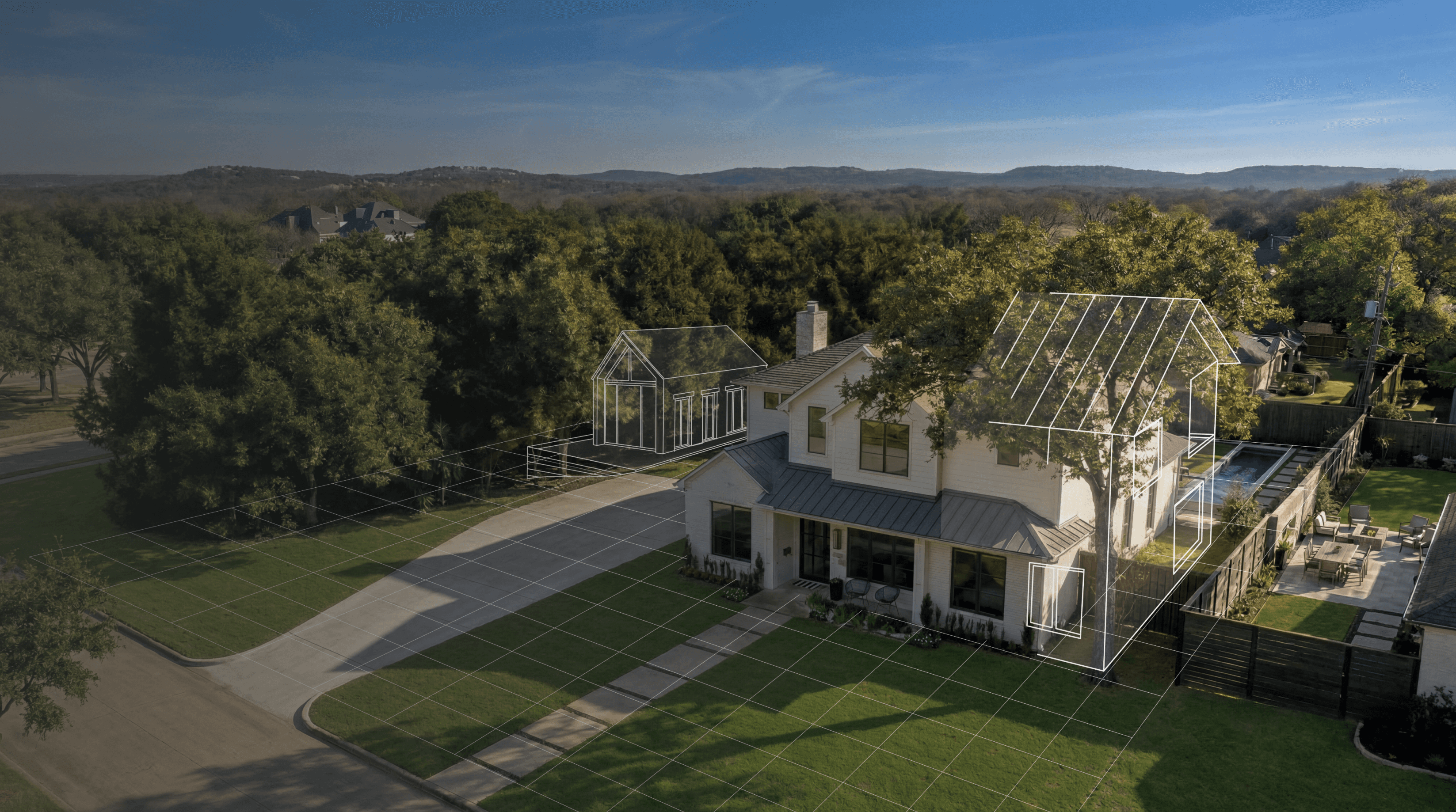 Modern residential property illustrating the Underbuilt Radar feature for identifying build potential