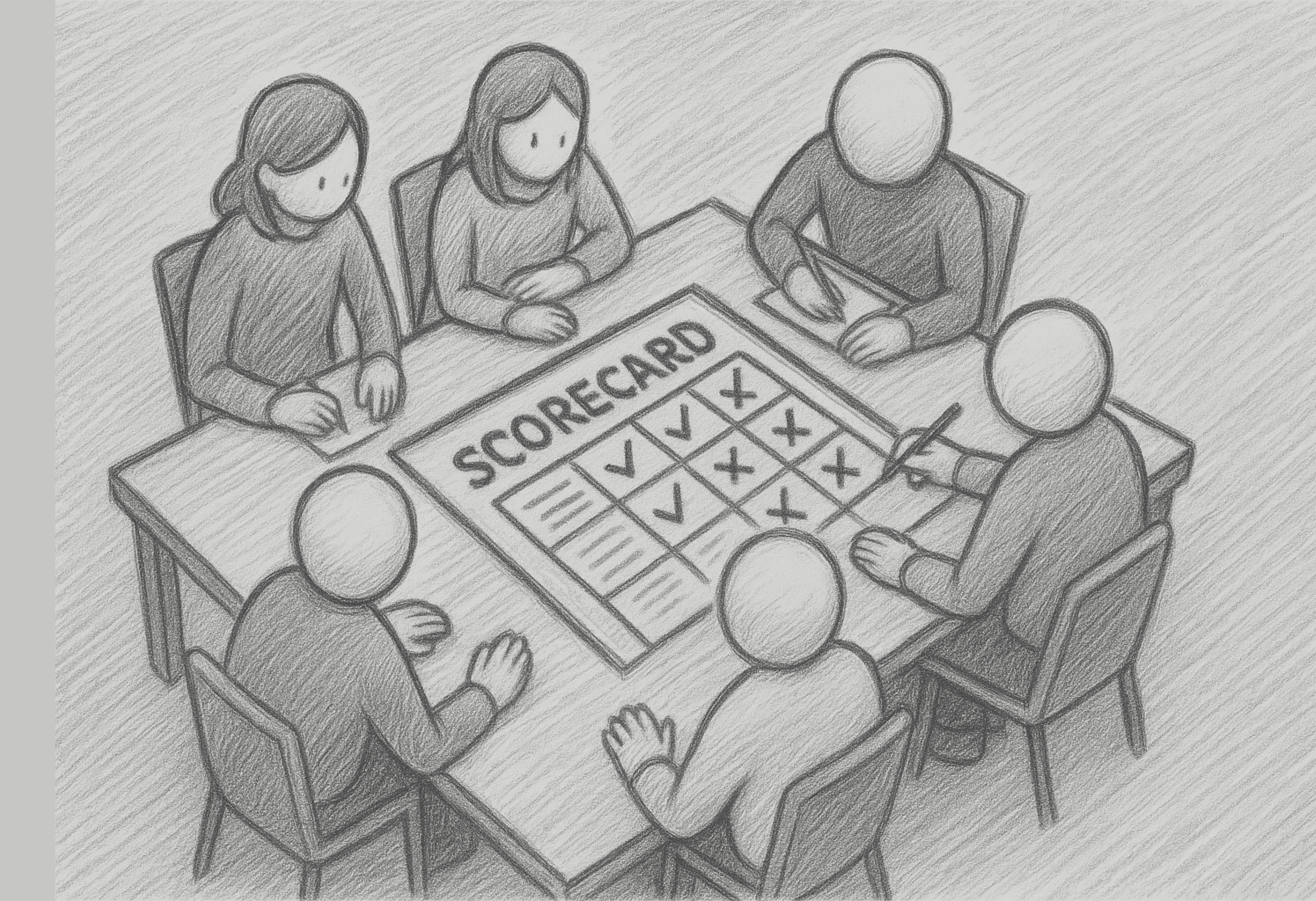 회의실에서 오피스 인테리어 PT를 진행하고 있는 사람들의 모습