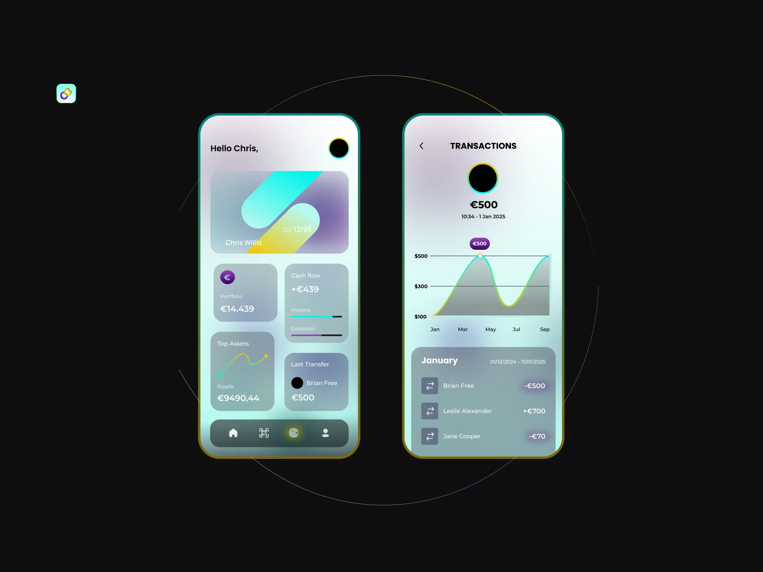 New App UX/UI Design for Captro Crypto wallet. Design by FuturPhase creative design agency.