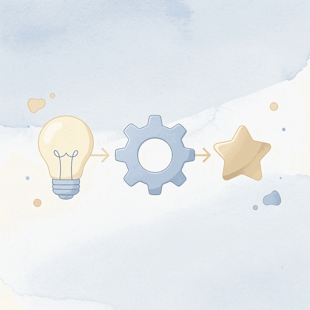  Three icons showing the document search to completion process