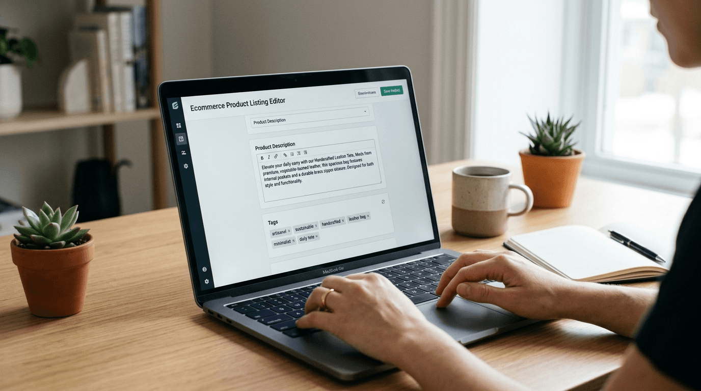 Optimizing ecommerce product listing with tags and descriptions