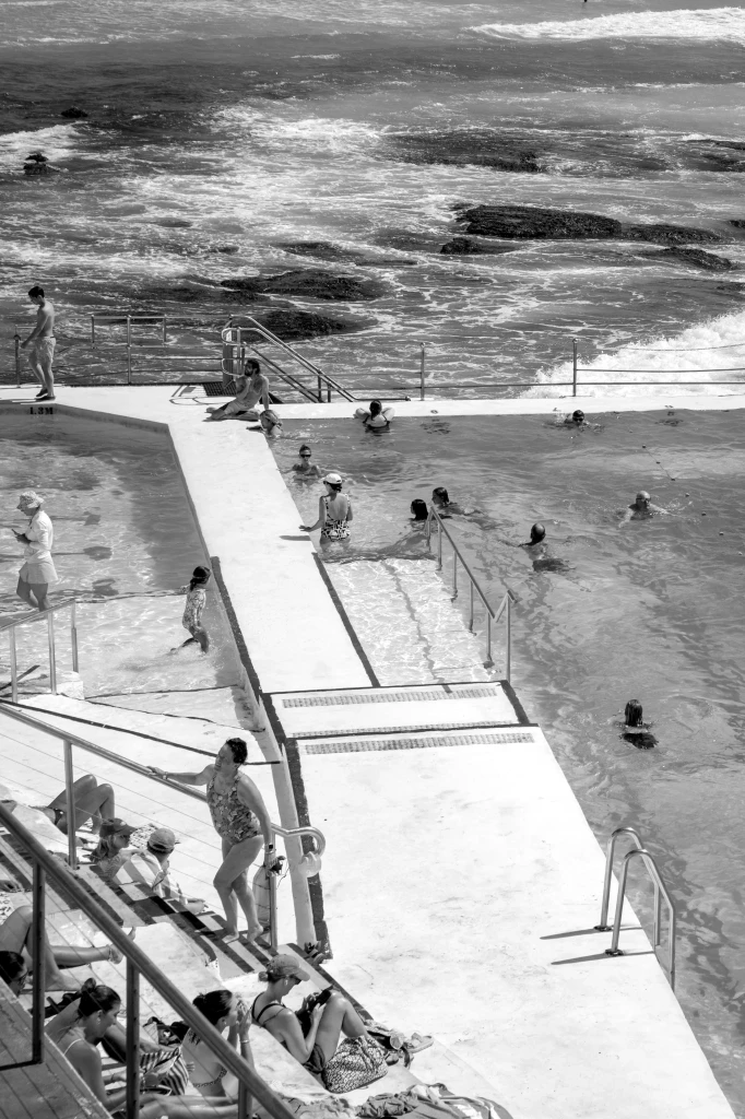 Bondi Icebergs ocean pool at Bondi Beach in Sydney, one of the most famous coastal views near Australia’s largest private aviation gateway.