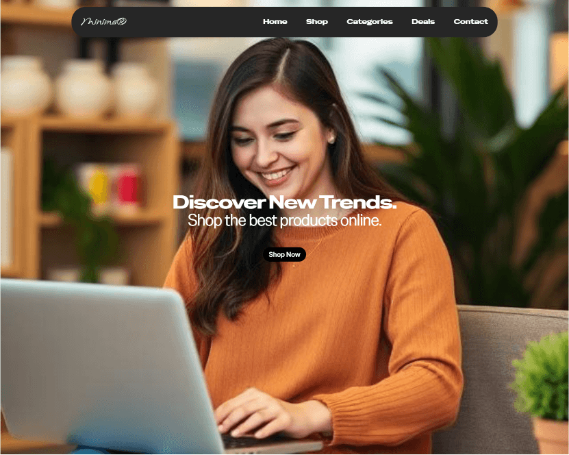 Showcase of an e-commerce platform featuring a modern product grid and shopping interface.