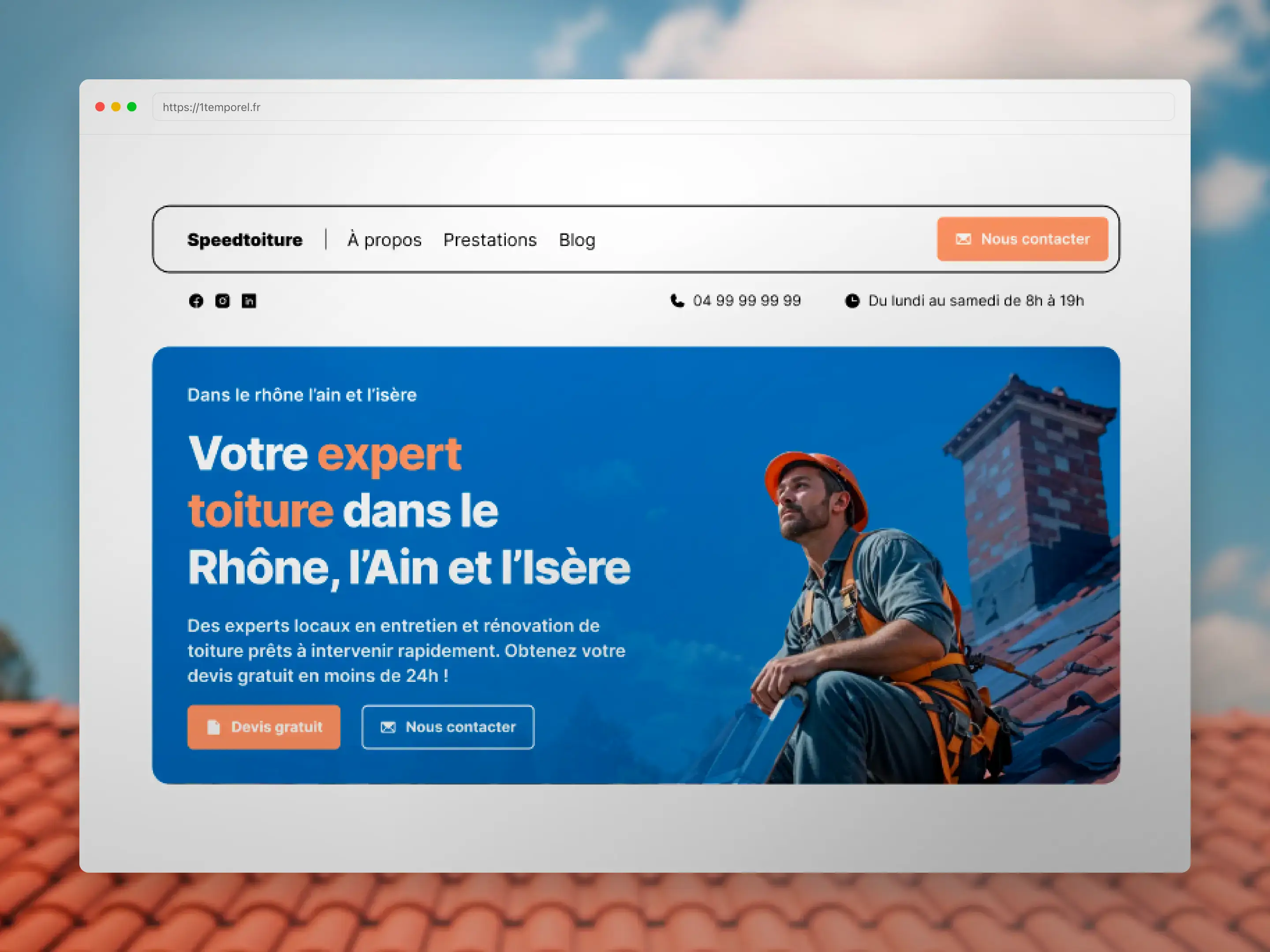 Développement d'un site web & d'une stratégie SEO pour un couvreur zingueur près de Lyon (69)