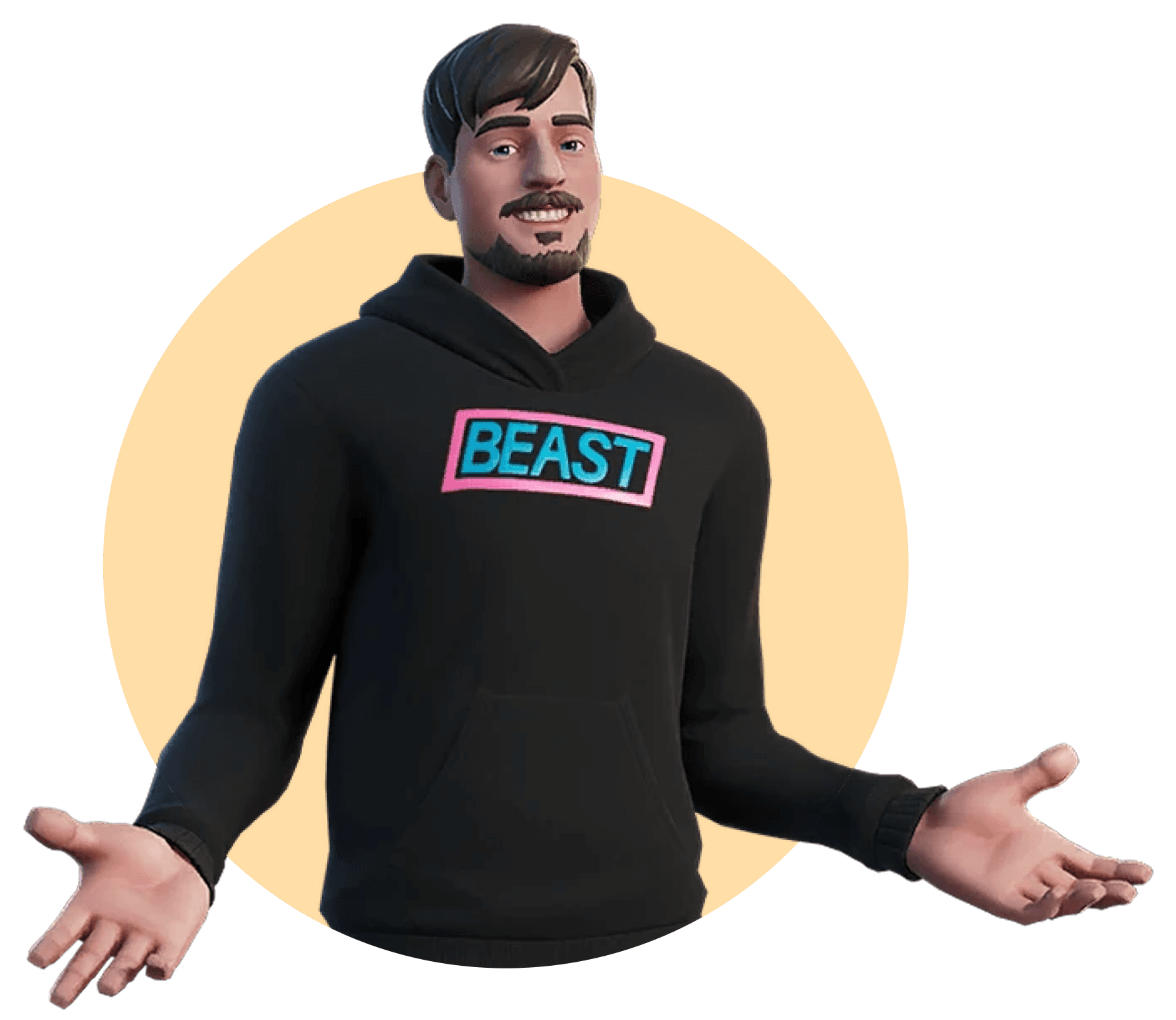 MrBeast in a black hoodie with BEAST logo
