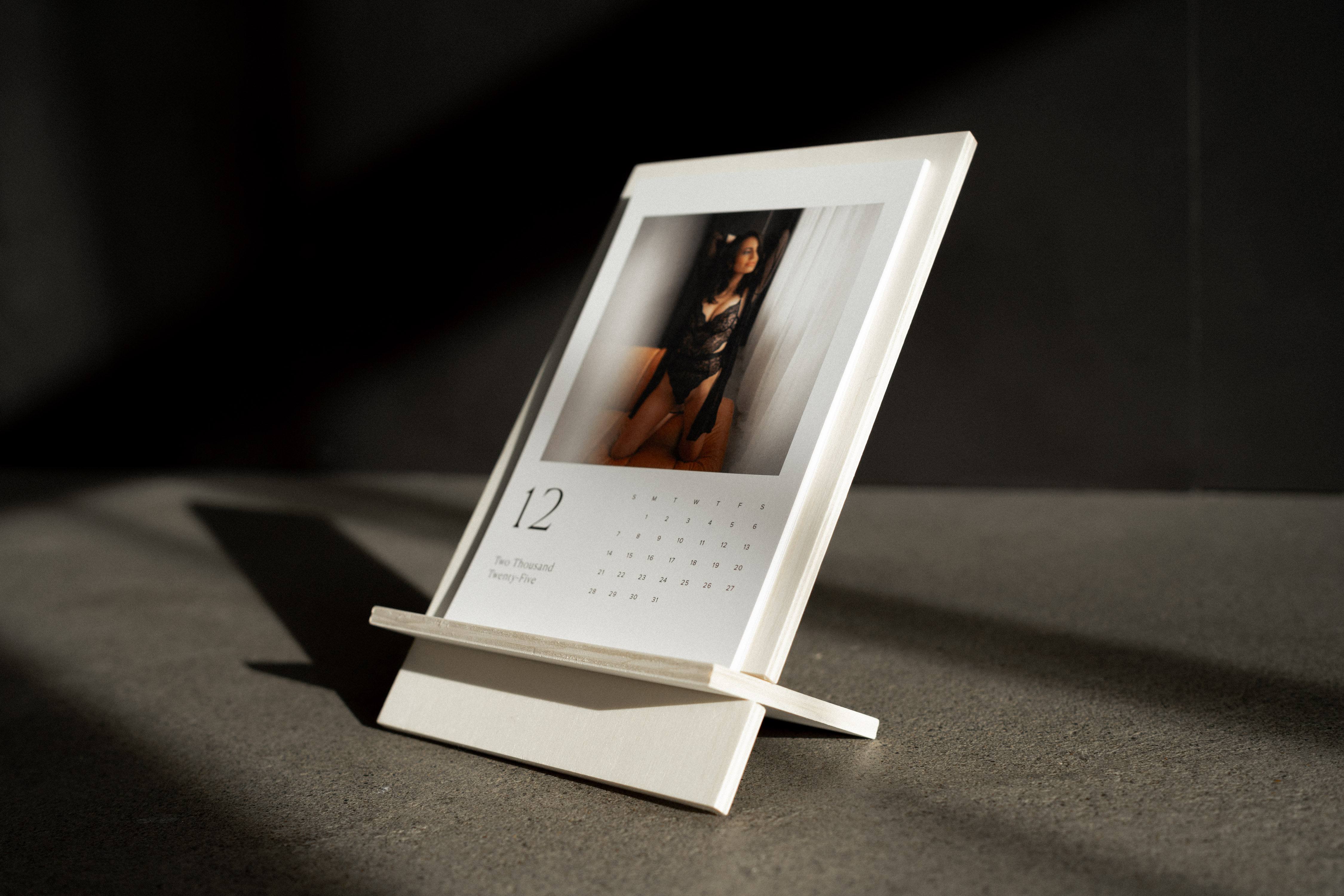 Elegant calendar featuring Sensual Boudoir art by Ramona in Solothurn, Switzerland.