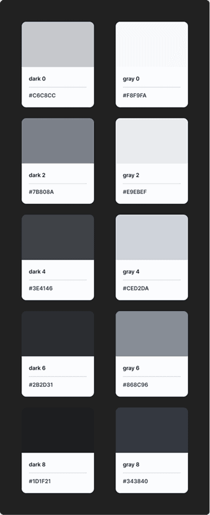 PivotXY design system color palette