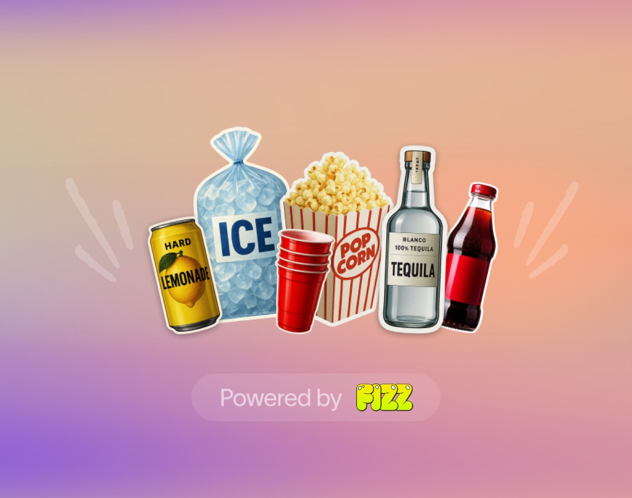 Party planning app feature demonstrating group text updates with an event reminder and customizable messages.