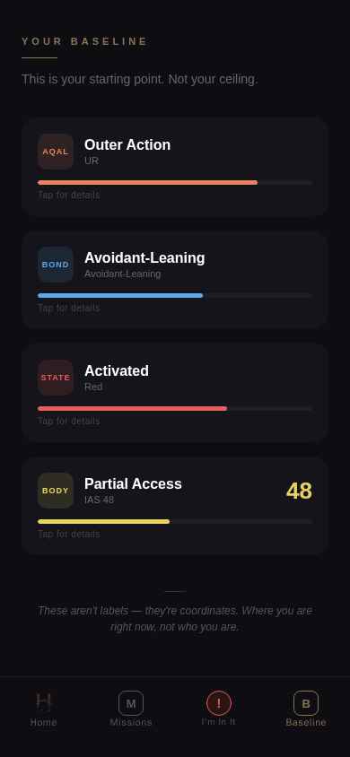 Helm baseline app screen