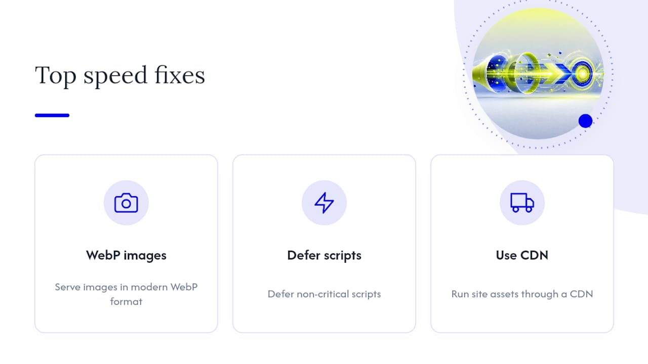 Diagram of web performance factors improving page speed
