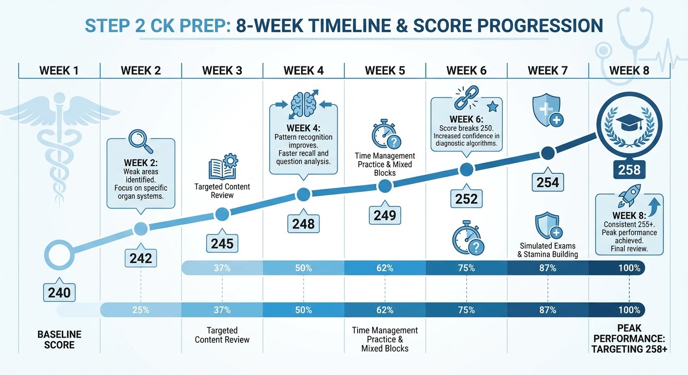 Step 2 CK Score Improvement Timeline with AI Tutoring