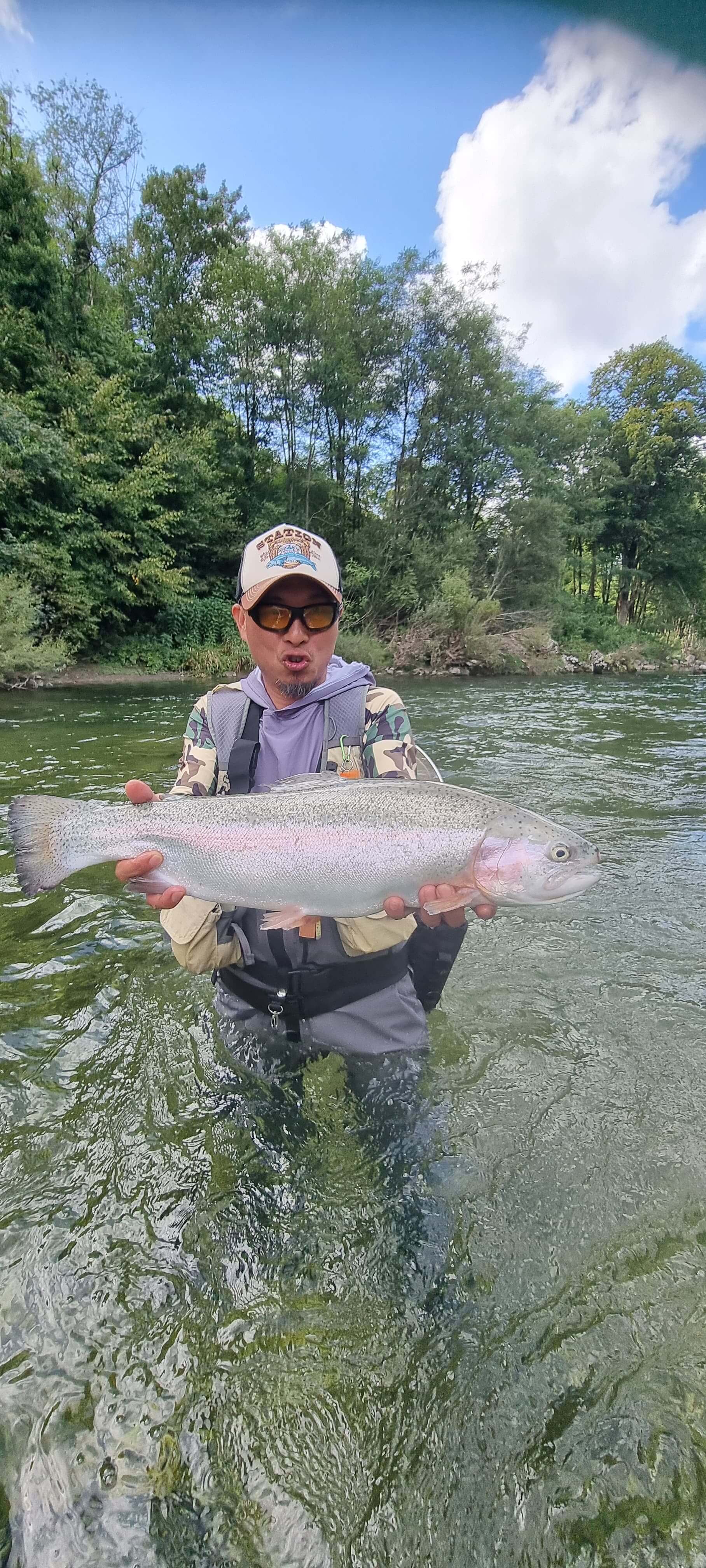 Streamer fishing for marble trout in Slovenia near the famous Soča River valley