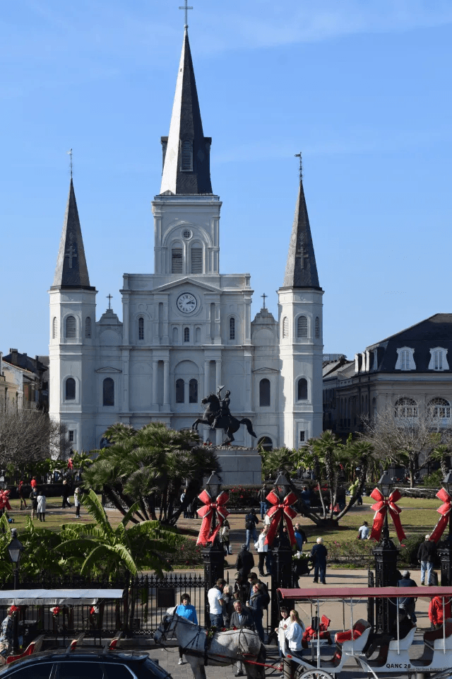 St. Louis Cathedral and Jackson Square in the French Quarter in New Orleans