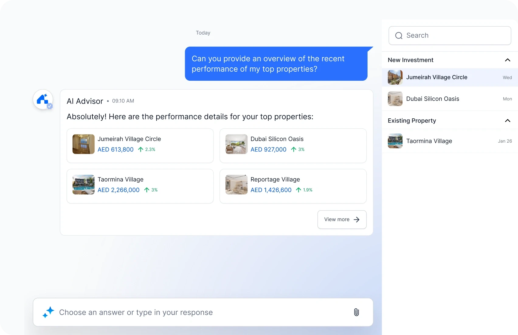 3 propery cards in a row