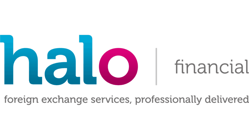 The Halo financial logo (the word halo in blue and magenta letters) with the tagline 