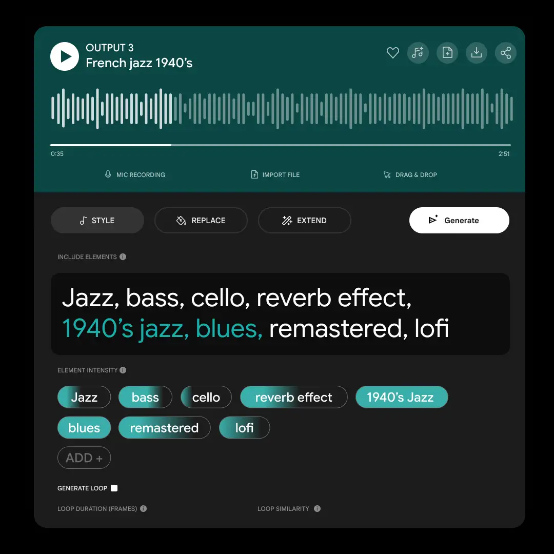 Google Lyria Product Interface