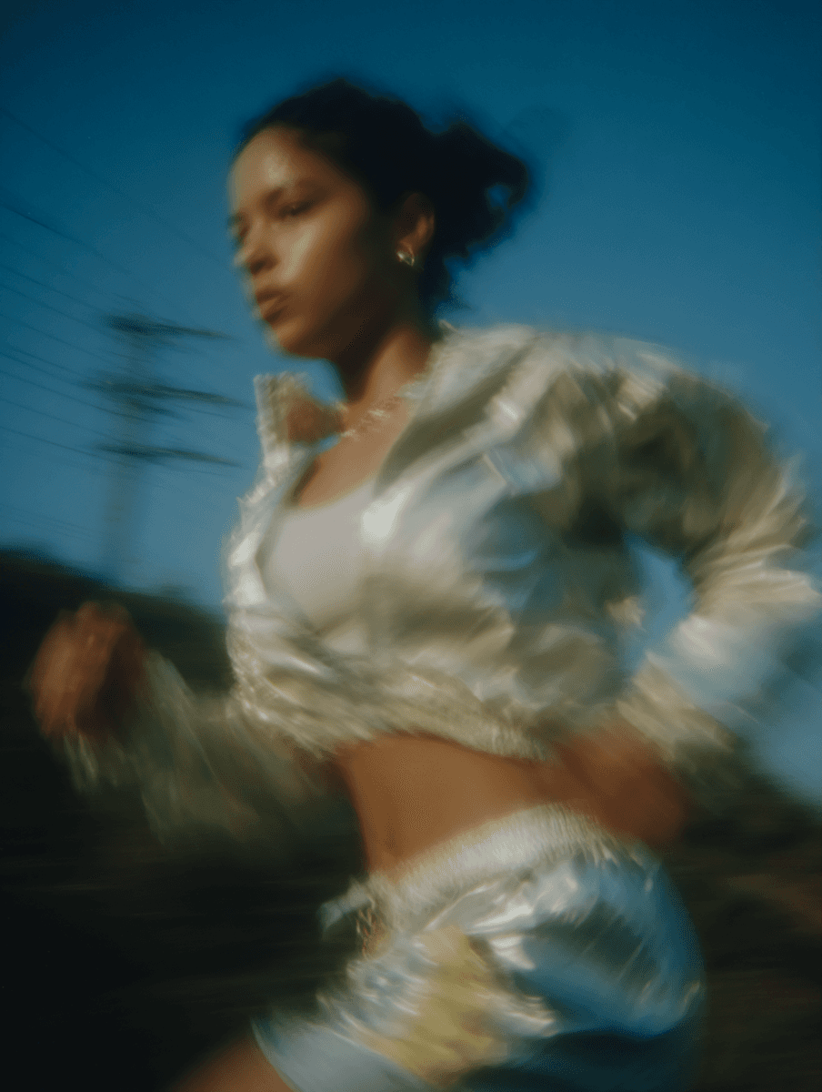 Woman Running in Motion