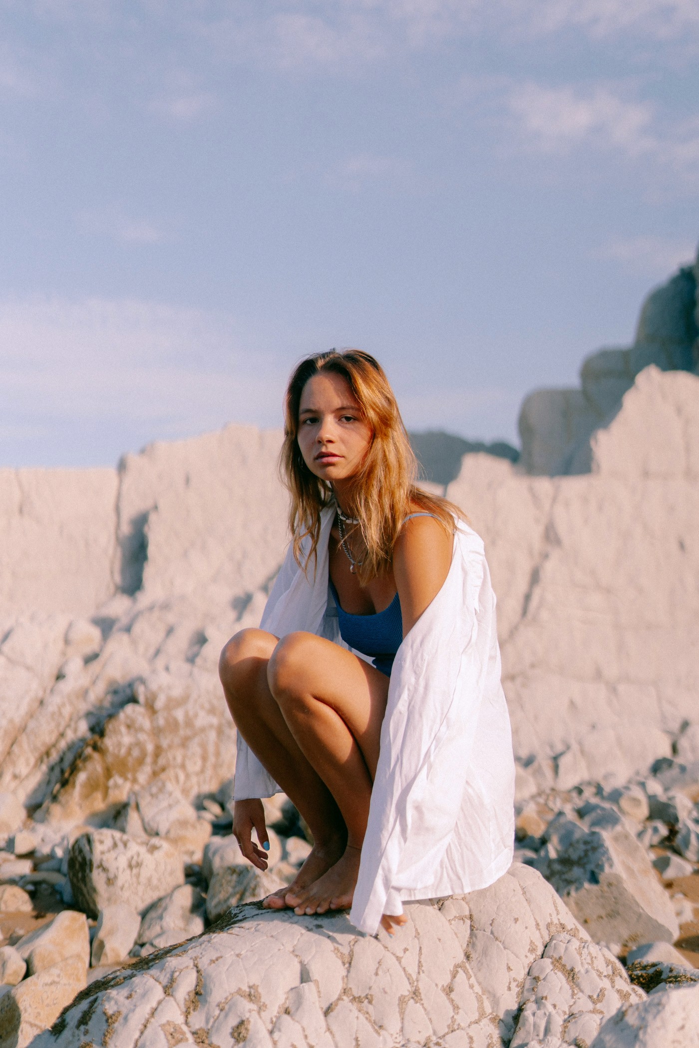 a woman with flowers