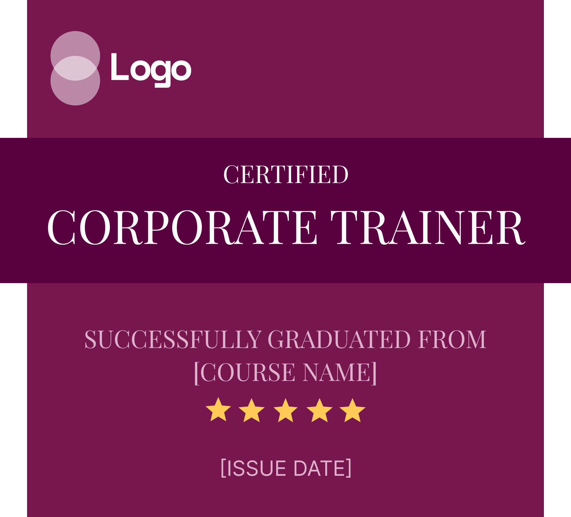 Wauld - Formal and official red recognition badge template