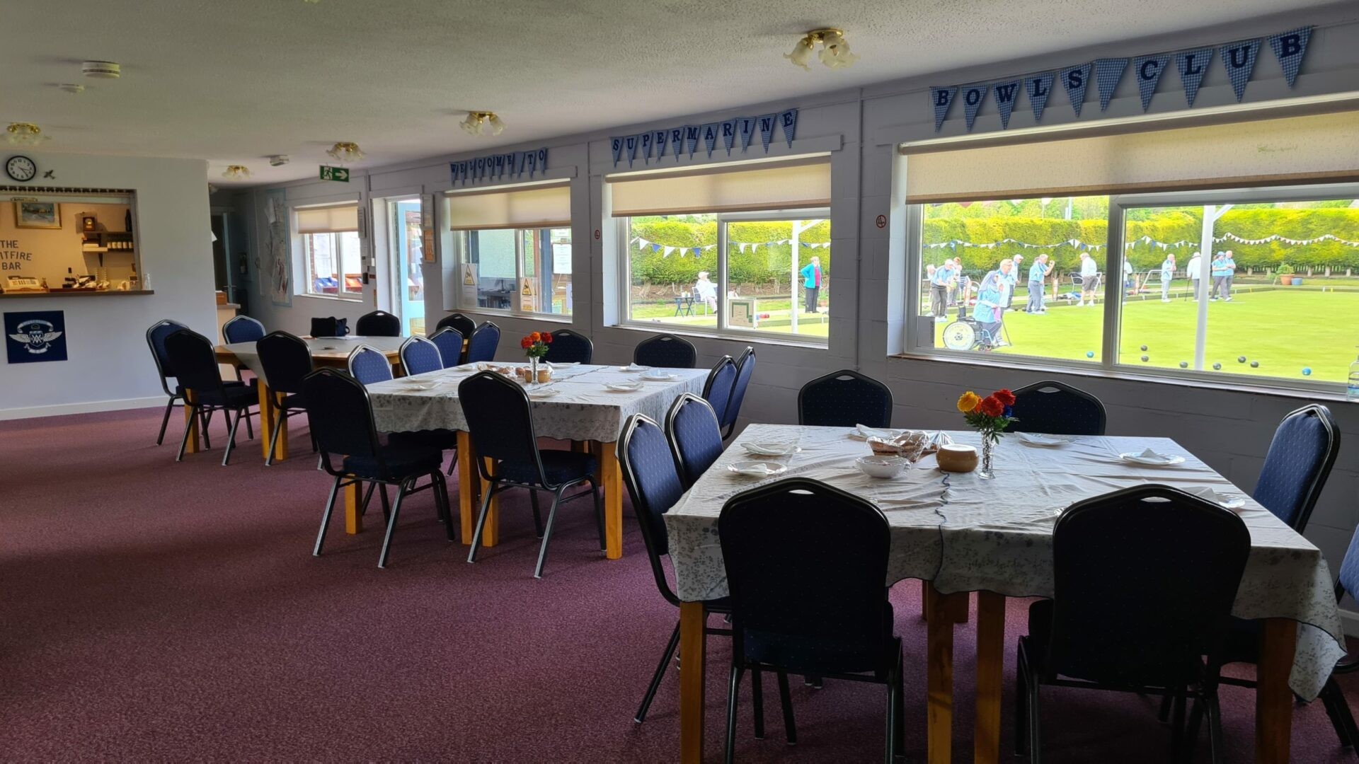 team workspace with people working