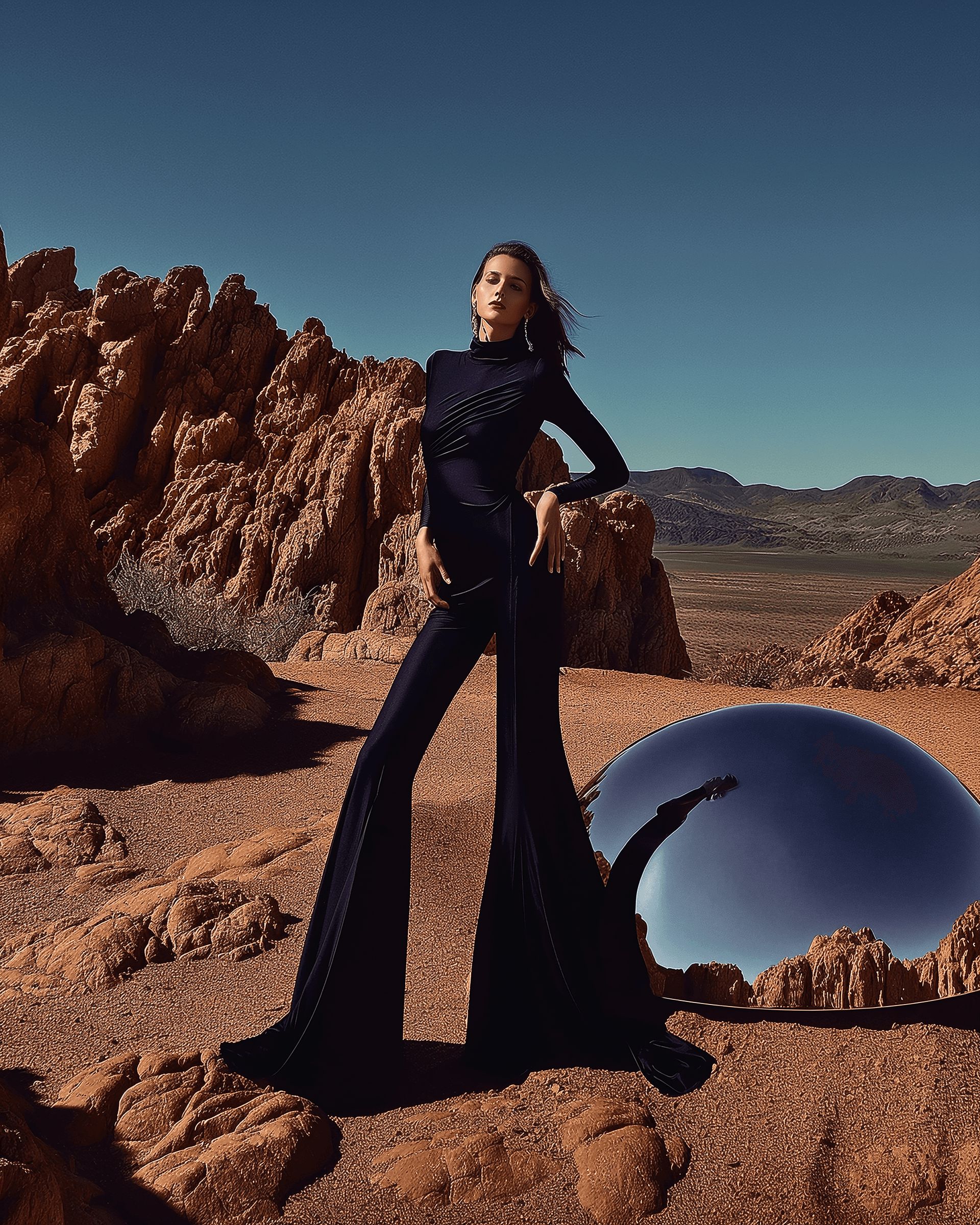 AI fashion campaign visual for luxury brand