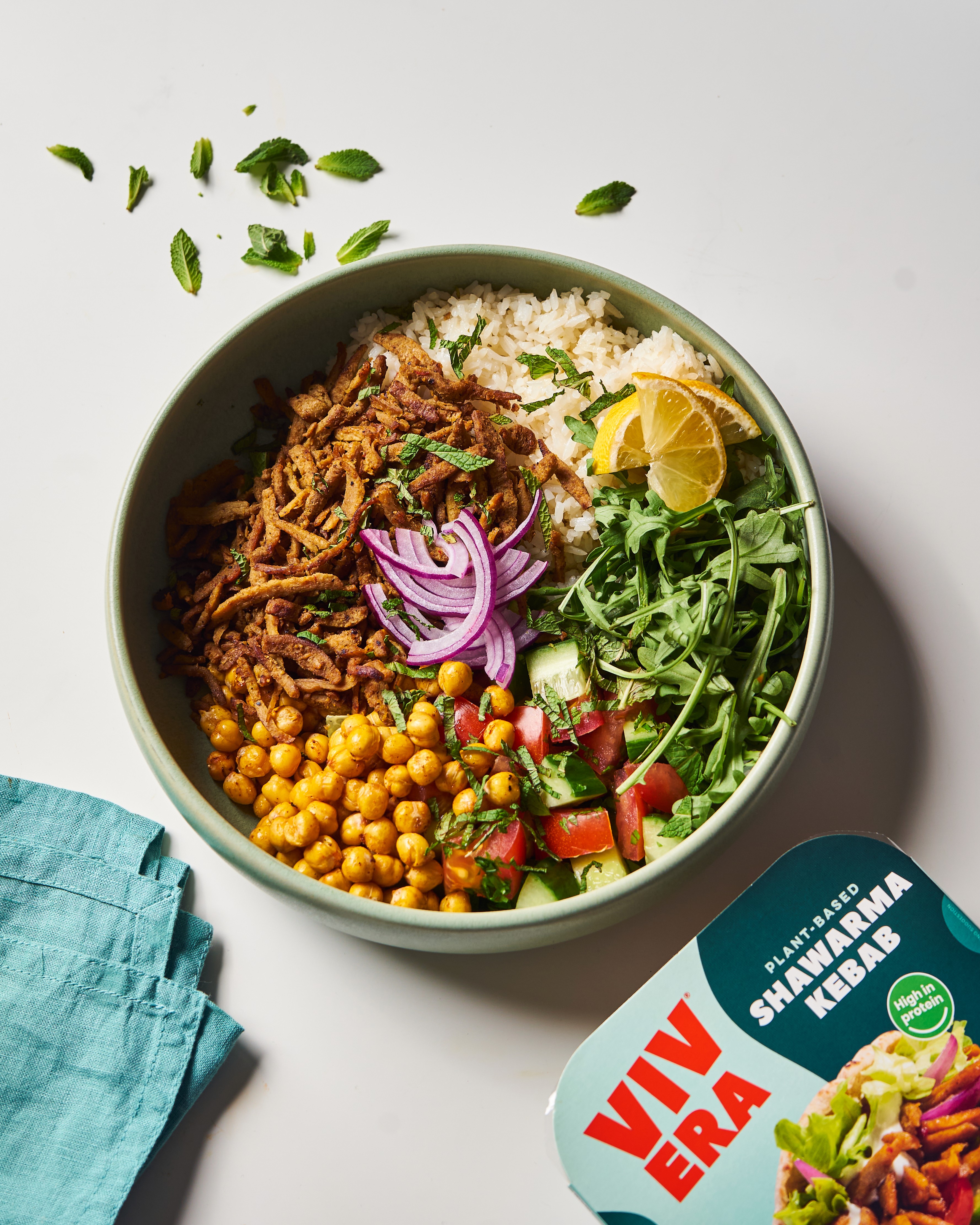 Shawarma Kebab Rice Bowl with Vivera Plant Shawarma Kebab
