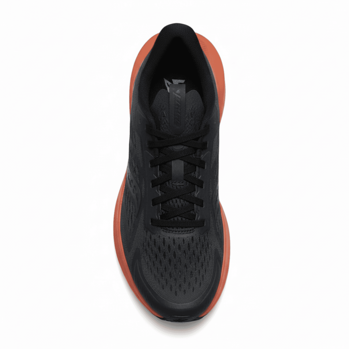 Black Corbell Velocity One men's sneaker with breathable mesh upper and rust-colored sole.