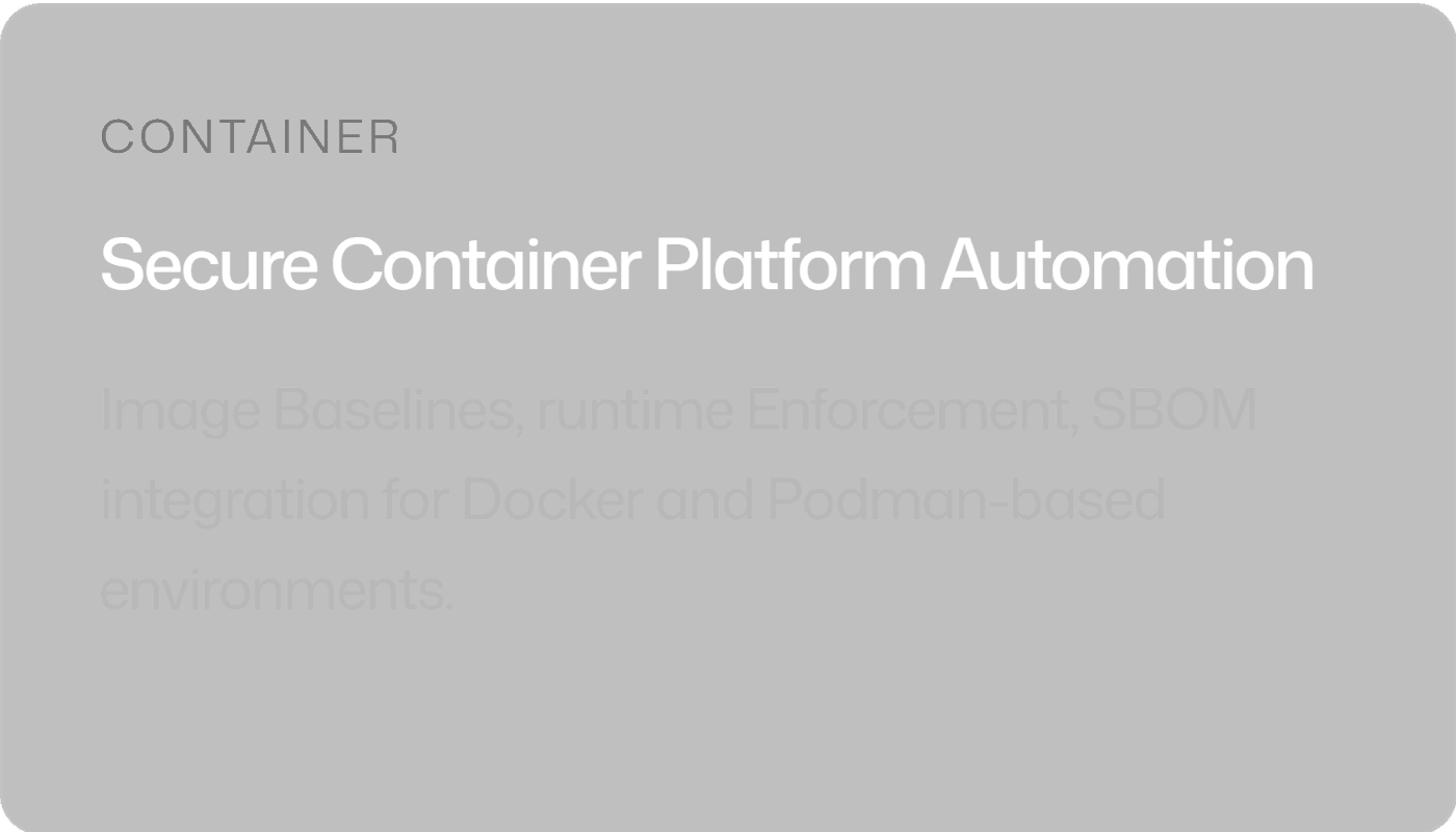 Secure Container Platform Automation