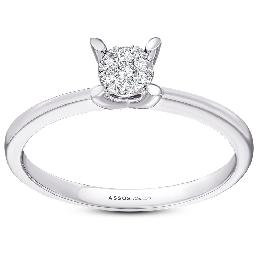 Assos 0.21 Karat Pırlanta Buket Yüzük Beyaz Altın S155080
