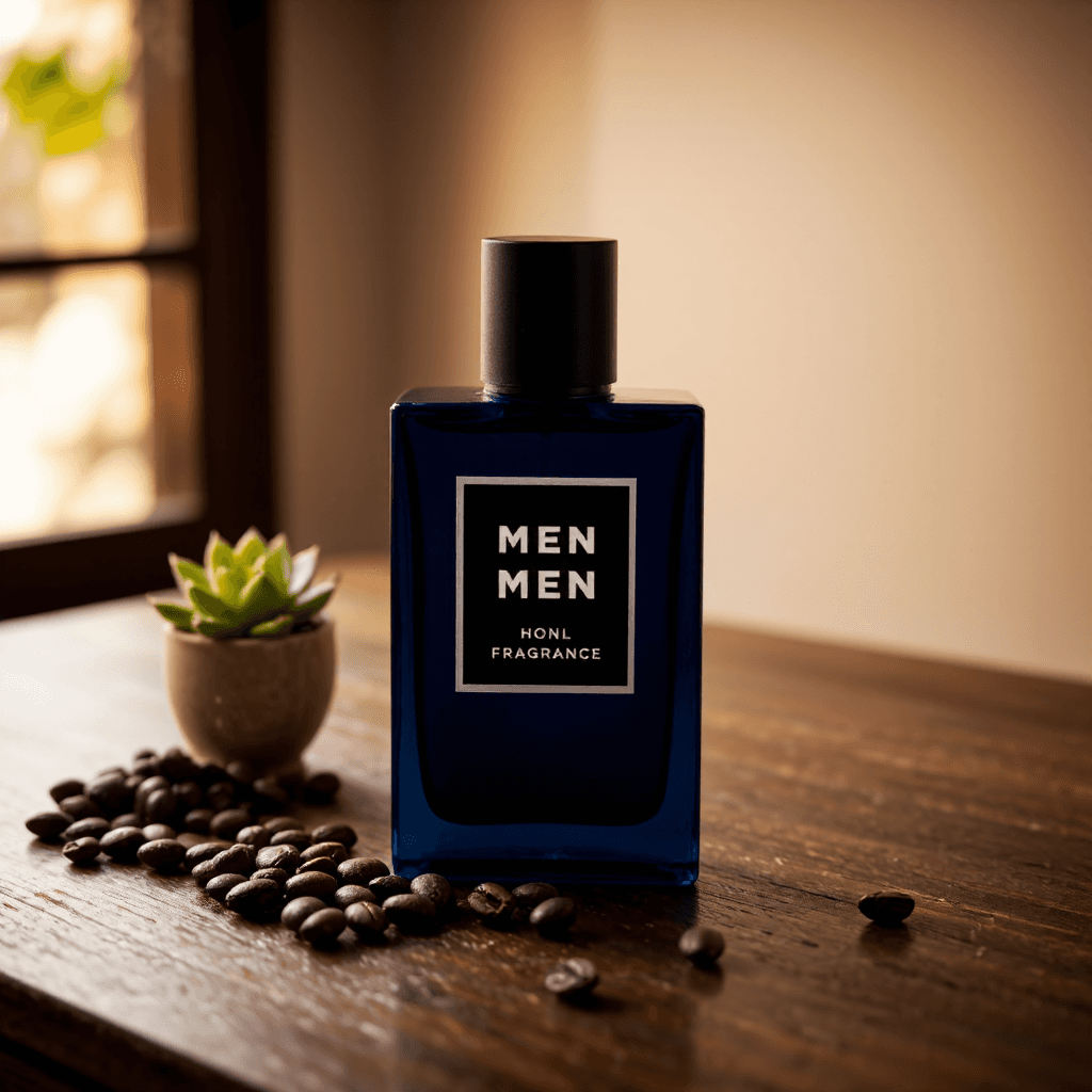 product photography of a bottle of men's fragrance
